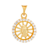 Medalla unisex en oro 10K con circonia